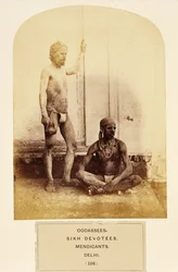Oodassees, devoti sikh, mendicanti, Delhi, da The People of India, di J. Forbes Watson, pubblicato 1868 (albumen print)